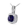 2 1/2ct Amethyst and Diamond Pendant in 14k White Gold Image-2