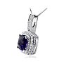 2 1/2ct Amethyst and Diamond Pendant in 14k White Gold Image-3