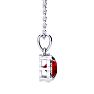 2 Carat Cushion Cut Ruby and Diamond Necklace In Sterling Silver With 18 Inch Chain Image-2
