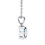 2 Carat Cushion Cut Opal and Diamond Necklace In Sterling Silver With 18 Inch Chain Image-2