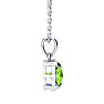 2 Carat Cushion Cut Peridot and Diamond Necklace In Sterling Silver With 18 Inch Chain Image-2
