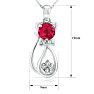 1 Carat Ruby and Diamond Cat Necklace In Sterling Silver With 18 Inch Chain Image-4