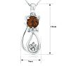 1 Carat Garnet and Diamond Cat Necklace In Sterling Silver With 18 Inch Chain Image-4