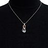 1 Carat Garnet and Diamond Cat Necklace In Sterling Silver With 18 Inch Chain Image-5
