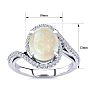 Opal Ring: 2 3/4 Carat Oval Shape Created Opal and Halo Diamond Ring In Sterling Silver Image-5