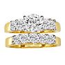 1 1/2ct Diamond Bridal Set, 1/2ct Center Diamond in 14k Yellow Gold Image-1