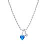 1/2 Carat Heart Shaped Blue Topaz and Diamond Necklace In Sterling Silver With 18 Inch Chain Image-2
