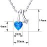 1/2 Carat Heart Shaped Blue Topaz and Diamond Necklace In Sterling Silver With 18 Inch Chain Image-4