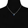 1/2 Carat Heart Shaped Blue Topaz and Diamond Necklace In Sterling Silver With 18 Inch Chain Image-5