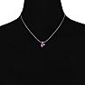 1/2 Carat Heart Shaped Pink Sapphire and Diamond Necklace In Sterling Silver With 18 Inch Chain Image-5