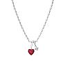 1/2 Carat Heart Shaped Ruby and Diamond Necklace In Sterling Silver With 18 Inch Chain Image-2