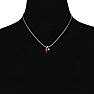1/2 Carat Heart Shaped Ruby and Diamond Necklace In Sterling Silver With 18 Inch Chain Image-5
