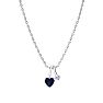 1/2 Carat Heart Shaped Sapphire and Diamond Necklace In Sterling Silver With 18 Inch Chain Image-2
