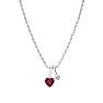 1/2 Carat Heart Shaped Garnet and Diamond Necklace In Sterling Silver With 18 Inch Chain Image-2