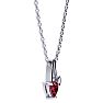1/2 Carat Heart Shaped Garnet and Diamond Necklace In Sterling Silver With 18 Inch Chain Image-3