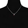 1/2 Carat Heart Shaped Garnet and Diamond Necklace In Sterling Silver With 18 Inch Chain Image-5
