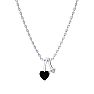 1/2 Carat Heart Shaped Black Onyx and Diamond Necklace In Sterling Silver With 18 Inch Chain Image-2