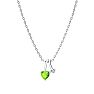 1/2 Carat Heart Shaped Peridot and Diamond Necklace In Sterling Silver With 18 Inch Chain Image-2