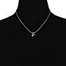 1/2 Carat Heart Shaped Peridot and Diamond Necklace In Sterling Silver With 18 Inch Chain Image-5