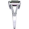 Mystic Topaz Ring: 4 Carat Emerald Shape Mystic Topaz and Diamond Ring In Sterling Silver Image-4