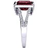 Garnet Ring: 4 Carat Emerald Shape Garnet and Diamond Ring In Sterling Silver Image-4