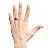 Garnet Ring: 4 Carat Emerald Shape Garnet and Diamond Ring In Sterling Silver Image-6
