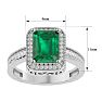 Emerald Ring: 2 3/4 Carat Emerald Shape Created Emerald and Diamond Ring In Sterling Silver Image-5