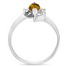 Citrine Ring: 1/2 Carat Marquise Shape Citrine and Diamond Ring In Sterling Silver Image-3