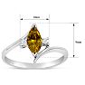 Citrine Ring: 1/2 Carat Marquise Shape Citrine and Diamond Ring In Sterling Silver Image-5