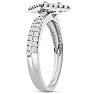 Estate Jewelry 1 Carat Princess Cut Halo Diamond Bridal Set In 14K White Gold, Size 4.5 Image-2