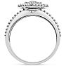 Estate Jewelry 1 Carat Princess Cut Halo Diamond Bridal Set In 14K White Gold, Size 4.5 Image-3