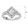 Estate Jewelry 1 Carat Princess Cut Halo Diamond Bridal Set In 14K White Gold, Size 4.5 Image-4
