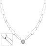 1 Carat Moissanite Necklace With Sterling Silver Paperclip Chain, 18 Inches Image-1