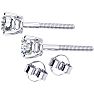 Estate Jewelry AGS Certified 1/3 Carat Diamond Stud Earrings In 14 Karat White Gold Image-3