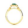 1 Carat Oval Shape Emerald and Halo Diamond Vintage Ring In 14 Karat Yellow Gold Image-4