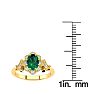 1 Carat Oval Shape Emerald and Halo Diamond Vintage Ring In 14 Karat Yellow Gold Image-6