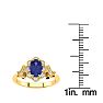 1 Carat Oval Shape Tanzanite and Halo Diamond Vintage Ring In 14 Karat Yellow Gold Image-5