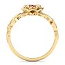 3/4 Carat Oval Shape Morganite Ornate Ring In 14K Yellow Gold Image-3