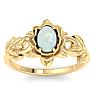 3/4 Carat Oval Shape Opal Ring with Floral Design In 14K Yellow Gold Image-1