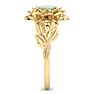 3/4 Carat Oval Shape Opal Ring with Floral Design In 14K Yellow Gold Image-4