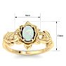 3/4 Carat Oval Shape Opal Ring with Floral Design In 14K Yellow Gold Image-5
