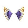 Amethyst Earrings: 2 1/5 Carat Amethyst and Diamond Earrings Image-4