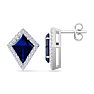 Sapphire Earrings: 2 1/5 Carat Sapphire and Diamond Earrings Image-1