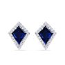 Sapphire Earrings: 2 1/5 Carat Sapphire and Diamond Earrings Image-2