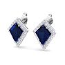 Sapphire Earrings: 2 1/5 Carat Sapphire and Diamond Earrings Image-3