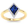 Sapphire Ring: 1 3/4 Carat Sapphire and Diamond Ring Image-1