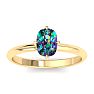 1 Carat Cushion Shape Mystic Topaz Ring In 14 Karat Yellow Gold Image-1