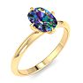 1 Carat Cushion Shape Mystic Topaz Ring In 14 Karat Yellow Gold Image-2