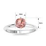 1 Carat Cushion Shape Morganite Ring In 14K White Gold Image-5