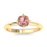 1 Carat Cushion Shape Morganite Ring In 14K Yellow Gold Image-1
